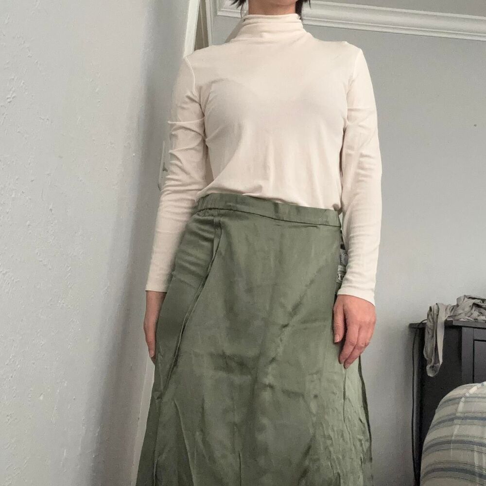 Vince Women's Green Slit Skirt | Extra Small